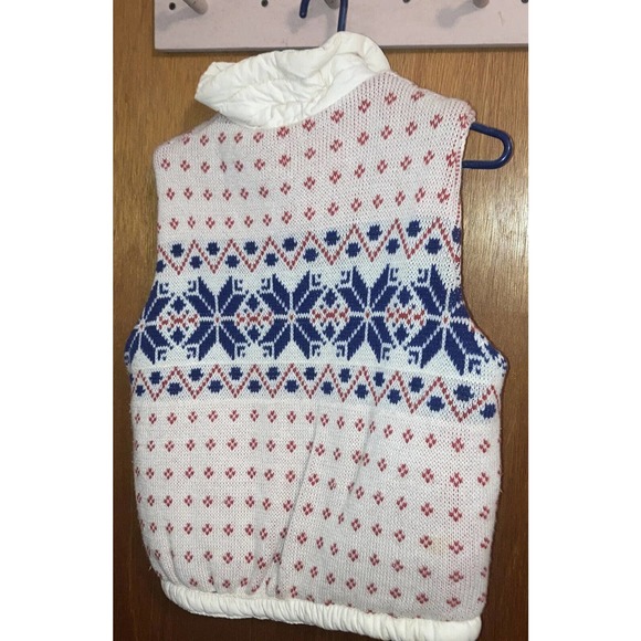 Vintage Sweater Snowflake Reversible Puffer Vest Small - Picture 2 of 7